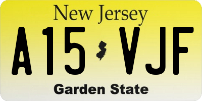 NJ license plate A15VJF