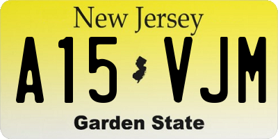 NJ license plate A15VJM