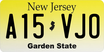 NJ license plate A15VJO