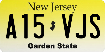 NJ license plate A15VJS