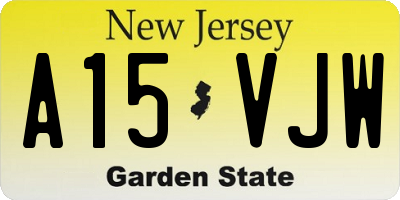NJ license plate A15VJW