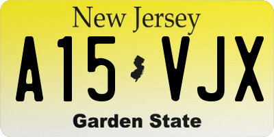 NJ license plate A15VJX