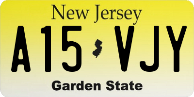 NJ license plate A15VJY