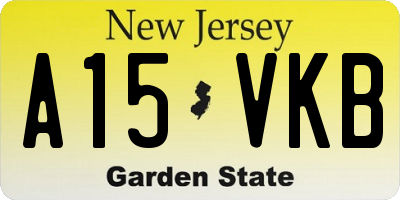 NJ license plate A15VKB