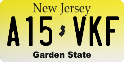 NJ license plate A15VKF