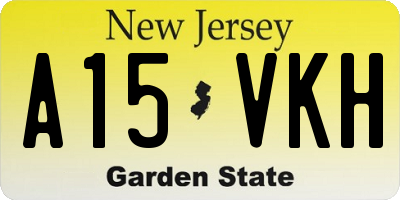 NJ license plate A15VKH