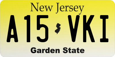 NJ license plate A15VKI