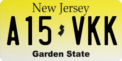 NJ license plate A15VKK