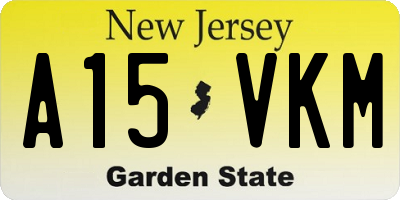 NJ license plate A15VKM