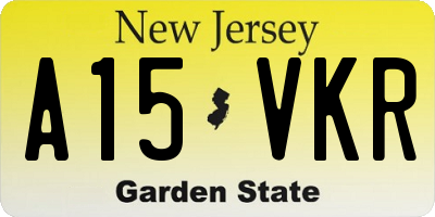 NJ license plate A15VKR