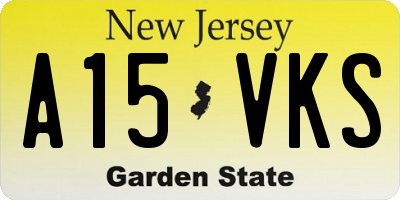NJ license plate A15VKS