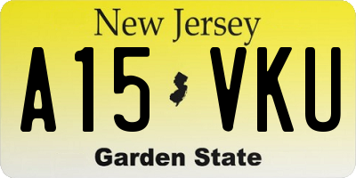 NJ license plate A15VKU