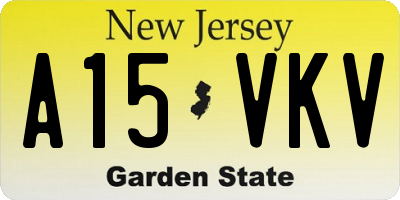 NJ license plate A15VKV
