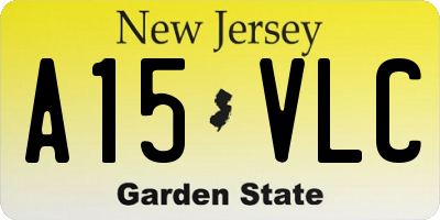 NJ license plate A15VLC