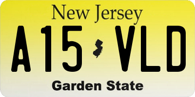 NJ license plate A15VLD