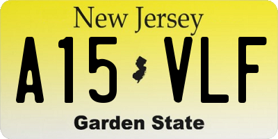 NJ license plate A15VLF
