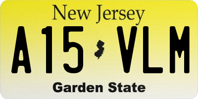 NJ license plate A15VLM