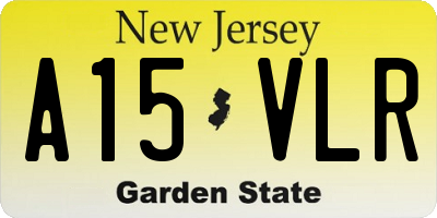 NJ license plate A15VLR