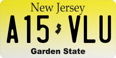 NJ license plate A15VLU