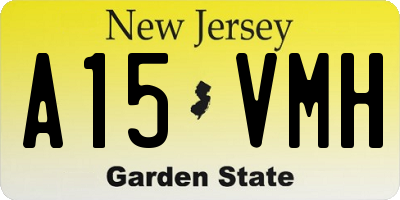 NJ license plate A15VMH