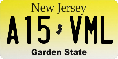 NJ license plate A15VML