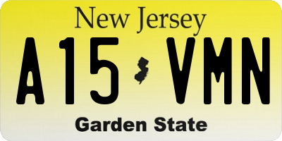 NJ license plate A15VMN