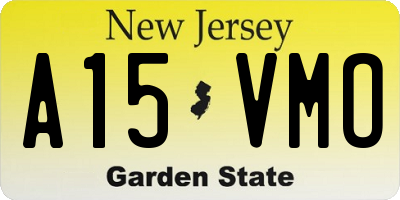 NJ license plate A15VMO