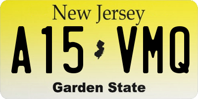 NJ license plate A15VMQ