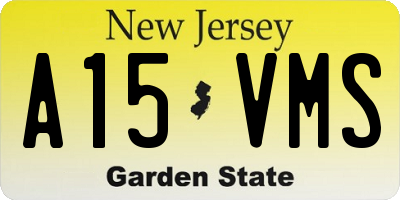 NJ license plate A15VMS
