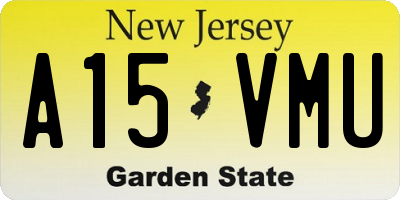 NJ license plate A15VMU