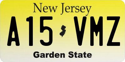 NJ license plate A15VMZ