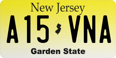NJ license plate A15VNA