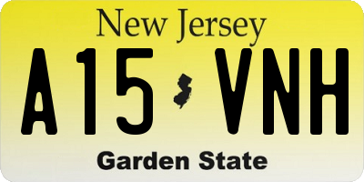 NJ license plate A15VNH