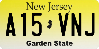 NJ license plate A15VNJ