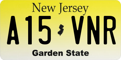 NJ license plate A15VNR