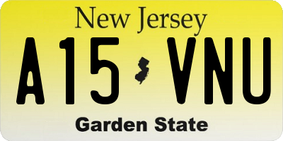 NJ license plate A15VNU