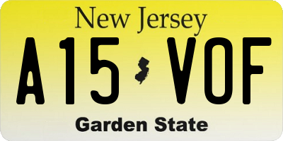 NJ license plate A15VOF