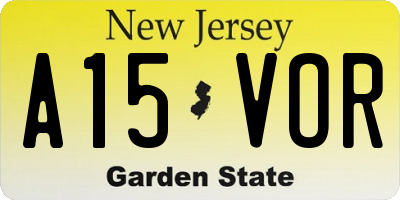 NJ license plate A15VOR