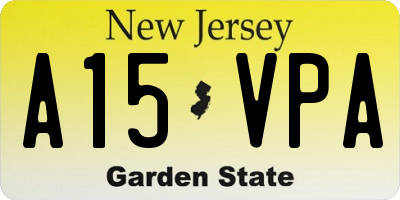 NJ license plate A15VPA