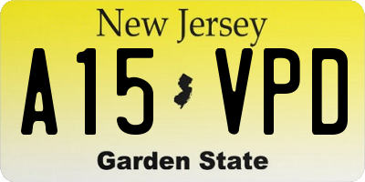 NJ license plate A15VPD