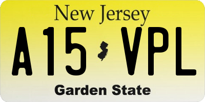 NJ license plate A15VPL