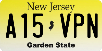 NJ license plate A15VPN