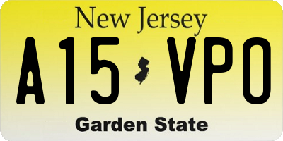 NJ license plate A15VPO