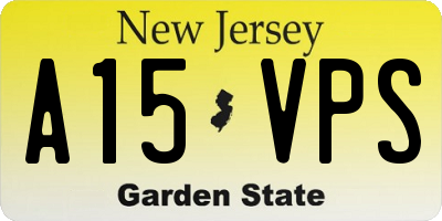 NJ license plate A15VPS