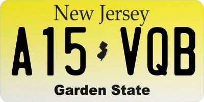 NJ license plate A15VQB