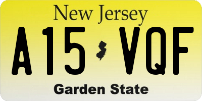 NJ license plate A15VQF