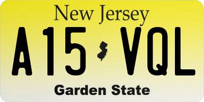 NJ license plate A15VQL