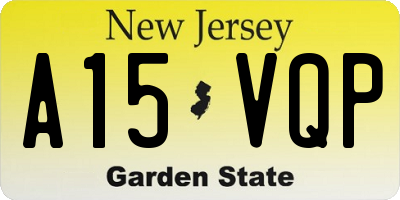 NJ license plate A15VQP