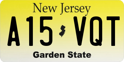 NJ license plate A15VQT