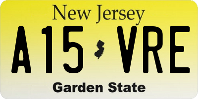 NJ license plate A15VRE
